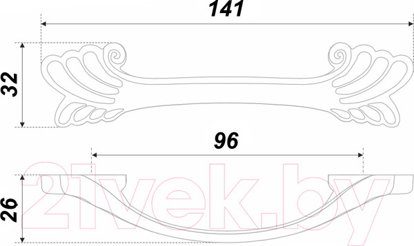 Изображение товара Ручка для мебели Boyard Madonna 15513Z09601.07 / RS502AB.1/96