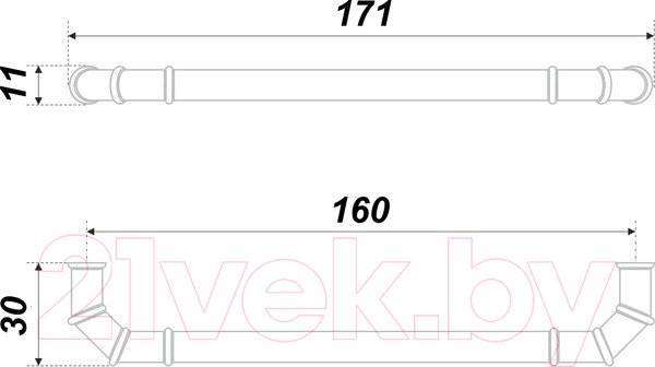 Изображение товара Ручка для мебели Boyard Tesla 15514Z16001.91 / RS503AP.1/160