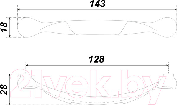 Изображение товара Ручка для мебели Boyard Verona 15517Z12801.09 / RS504MAB.1/128