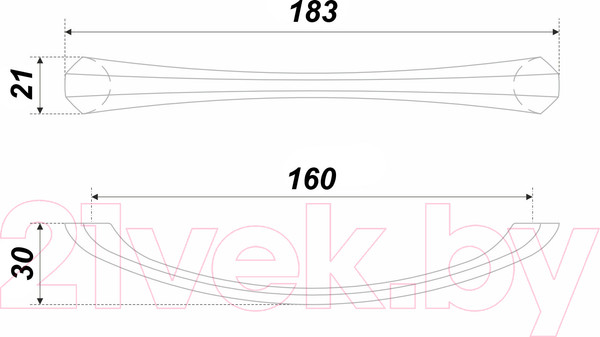 Изображение товара Ручка для мебели Boyard Marco 15519Z16001.19 / RS505AP.1/160