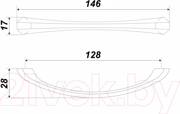 Изображение товара Ручка для мебели Boyard Marco 15519Z12801.09 / RS505MAB.1/128