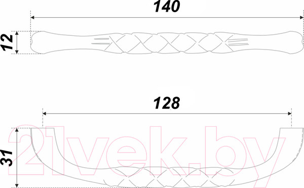Изображение товара Ручка для мебели Boyard Casa 15522Z12801.09 / RS506MAB.1/128