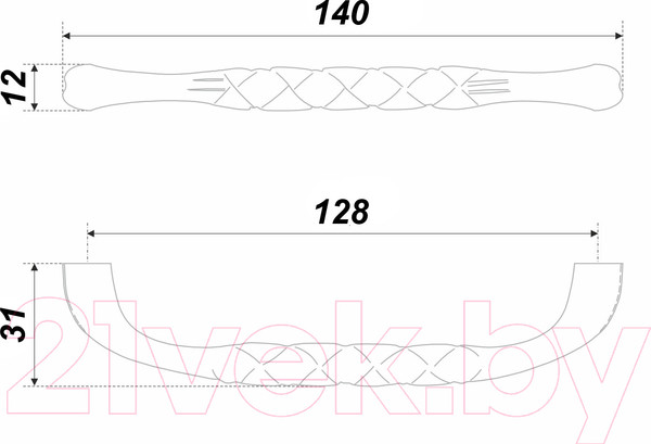 Изображение товара Ручка для мебели Boyard Casa 15522Z12801.DH / RS506RCHMP.1/128