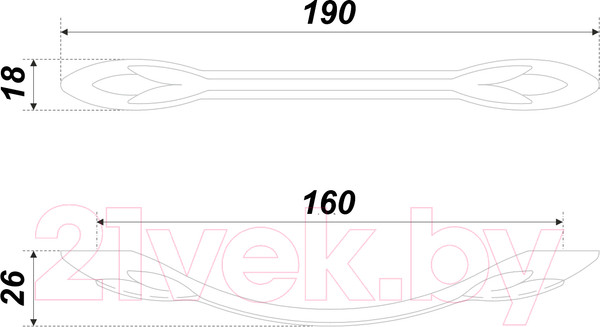 Изображение товара Ручка для мебели Boyard Vita 15523Z16001.09 / RS507MAB.1/1