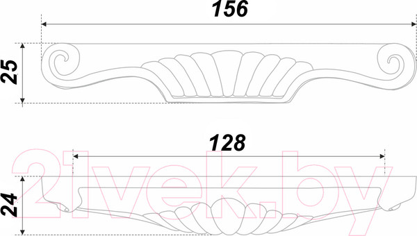 Изображение товара Ручка для мебели Boyard Florence 15516Z12801.52 / RS508W/S.1/128