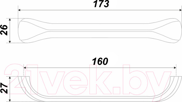 Изображение товара Ручка для мебели Boyard Amsterdam 15520Z16001.91 / RS509AP.1/160