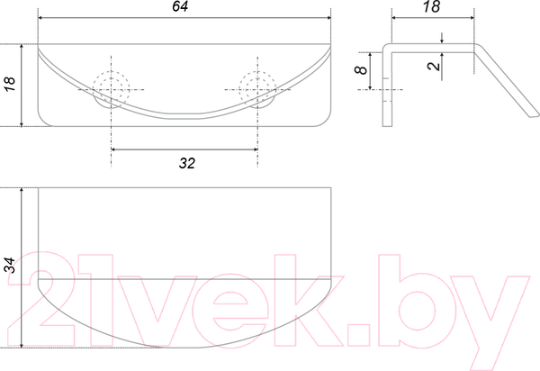 Изображение товара Ручка для мебели Boyard Detail RT007MBSN.1/32