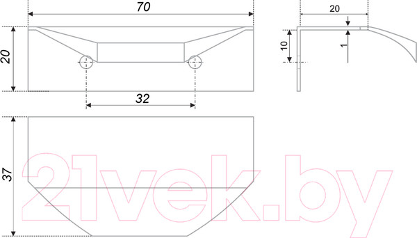 Изображение товара Ручка для мебели Boyard Delta RT004CP.1/32