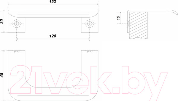 Изображение товара Ручка для мебели Boyard Dante RT006CP.1/128