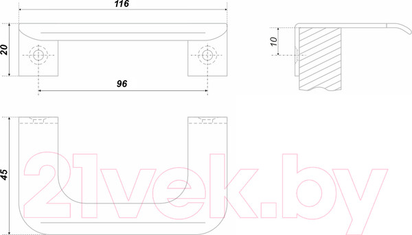 Изображение товара Ручка для мебели Boyard Dante RT006CP.1/96