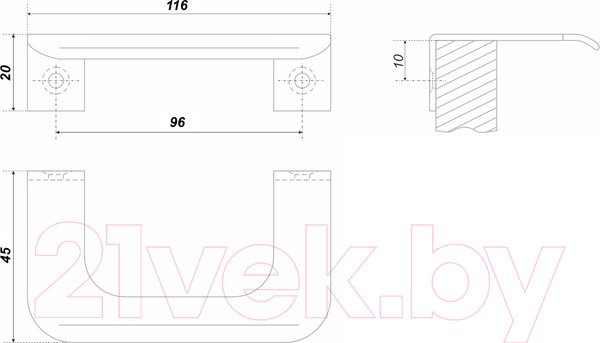 Изображение товара Ручка для мебели Boyard Dante RT006SC.1/96