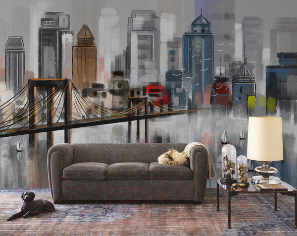 Изображение товара Фотообои листовые Citydecor Мегаполис акварель (400x254)