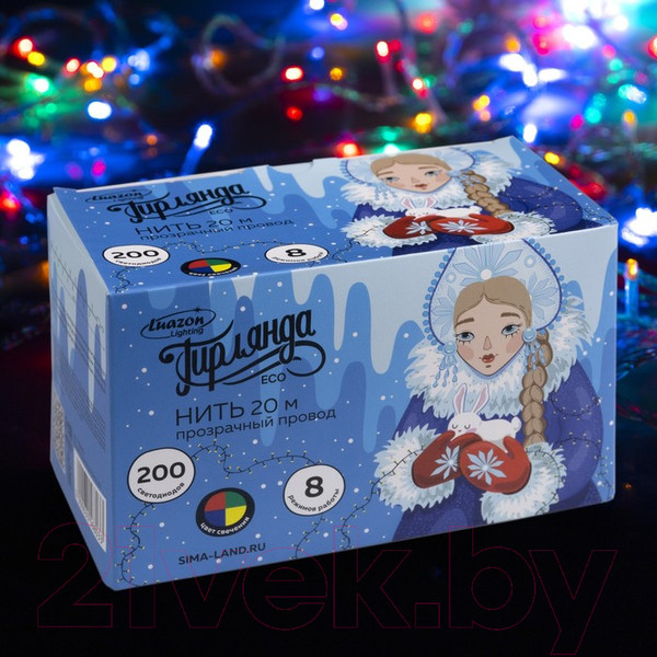 Изображение товара Светодиодная гирлянда Luazon Нить 3556803 (20м, мульти)