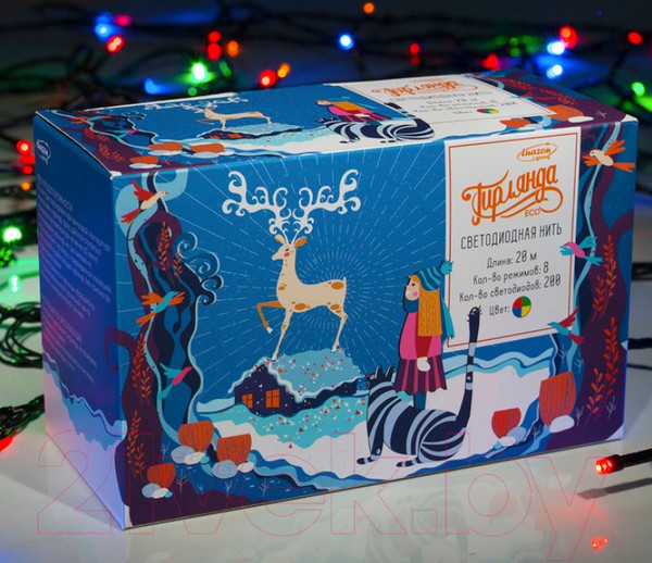 Изображение товара Светодиодная гирлянда Luazon Нить 3556811 (20м, мульти)