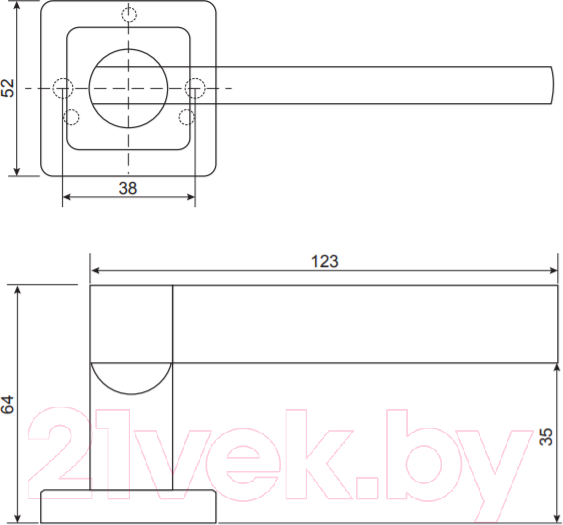 Изображение товара Ручка дверная Code Deco H-22050-A-NIS/CR