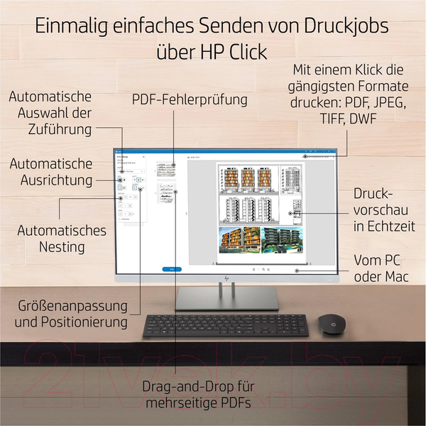 Изображение товара Плоттер HP Designjet T630 24-in (5HB09A)