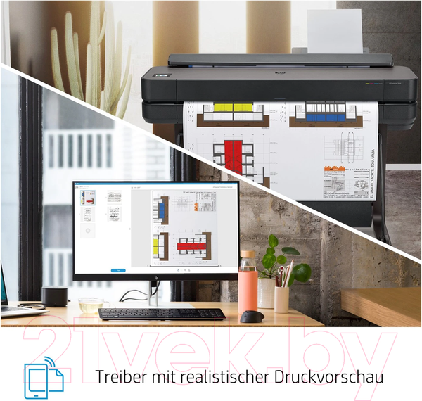 Изображение товара Плоттер HP Designjet T630 24-in (5HB09A)