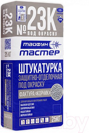 Штукатурка декоративная Тайфун Мастер №23К-2 фактура корник 1.5мм (25кг)