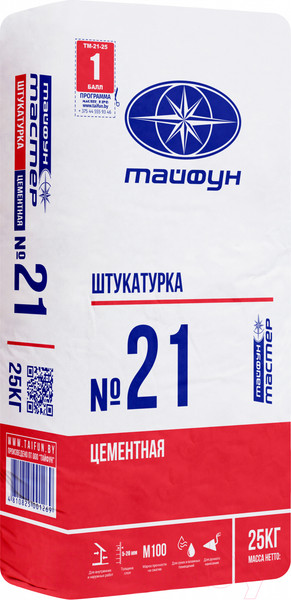 Изображение товара Штукатурка выравнивающая Тайфун Мастер №21 (25кг)