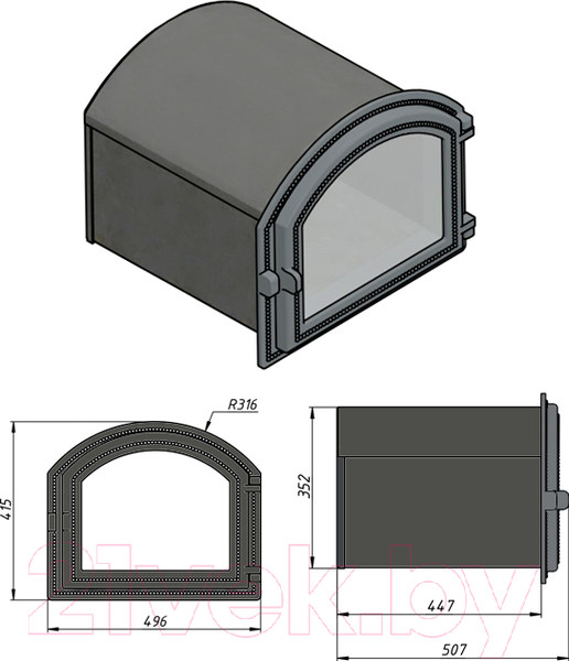 Изображение товара Духовой шкаф для печи Везувий 217 (антрацит)