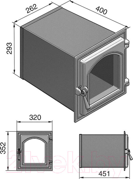 Изображение товара Духовой шкаф для печи Везувий 270 (антрацит)