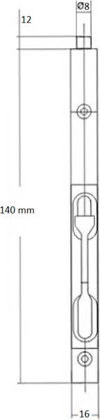 Изображение товара Шпингалет торцевой Lockstyle FB140 CP (хром)