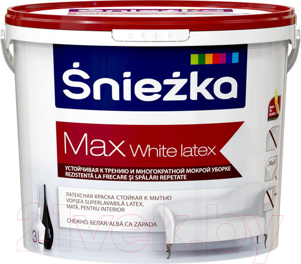 Изображение товара Краска Sniezka Max White Latex (3л, белый)