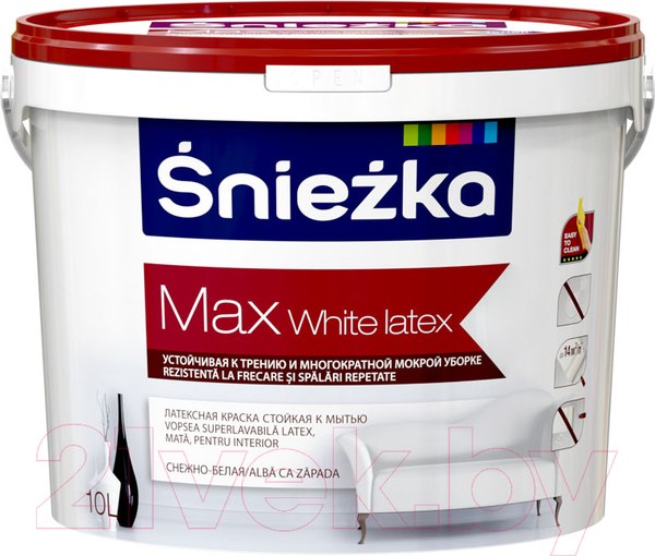 Изображение товара Краска Sniezka Max White Latex (10л, белый)