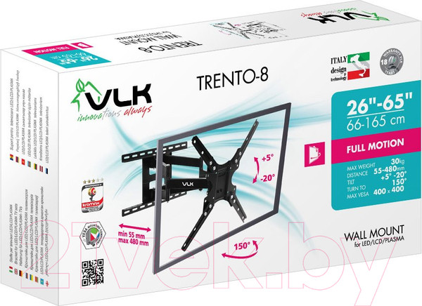 Изображение товара Кронштейн для телевизора VLK Trento-8 (черный)