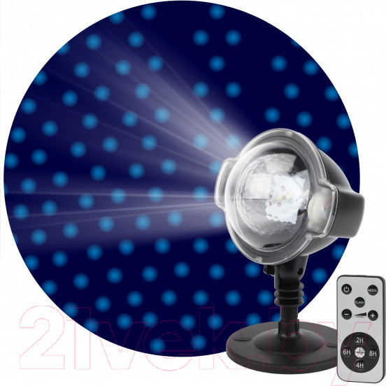 Изображение товара Лазерный проектор ЭРА ENIOP-03 LED Падающий снег мультирежим холодный свет / Б0041644