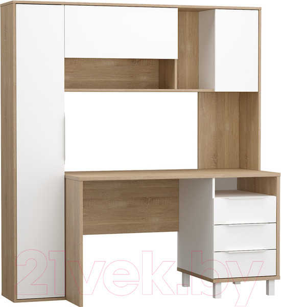 Изображение товара Письменный стол Mobi Комфорт 12.95 (дуб сонома/белый PE шагрень)