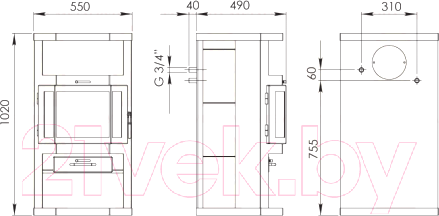 Изображение товара Печь-камин Мета-бел Ангара-Аква АОТВ 9.0-02
