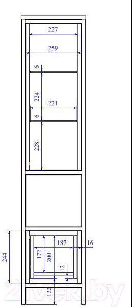 Изображение товара Шкаф-полупенал для ванной Cersanit Botanique 30 / 63016