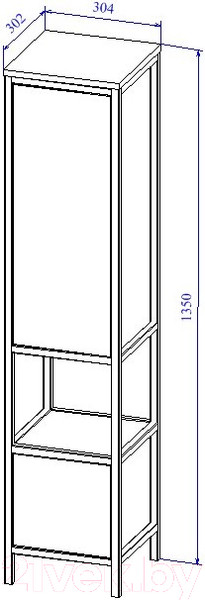 Изображение товара Шкаф-полупенал для ванной Cersanit Botanique 30 / 63016