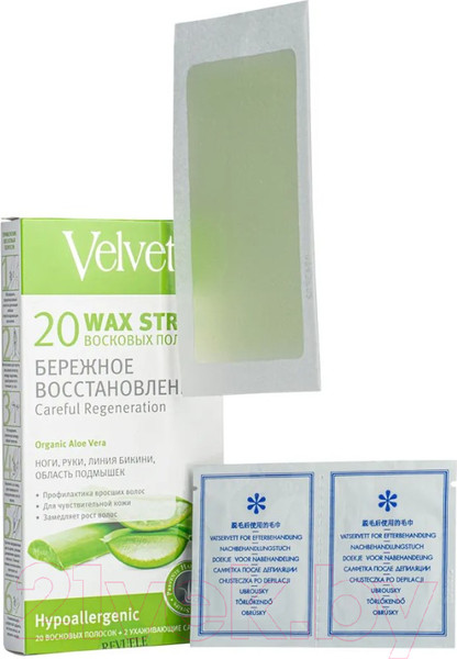 Изображение товара Полоски для депиляции Velvet Для чувствительной кожи бережное восстановление (20шт)