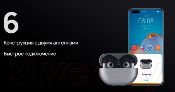 Изображение товара Беспроводные наушники Huawei FreeBuds Pro / T0003 (угольный черный)