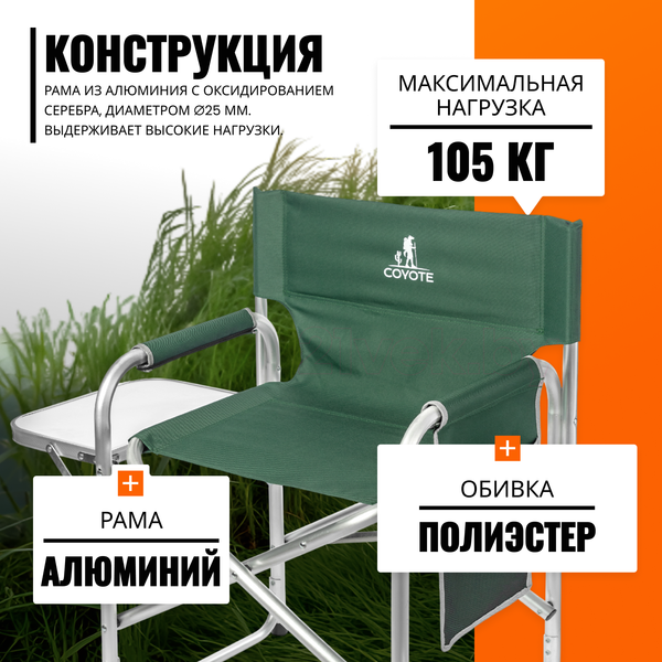 Изображение товара Кресло складное Coyote HKC-1046 (темно-зеленый)