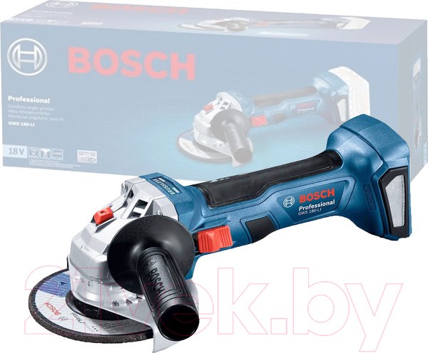 Профессиональная угловая шлифмашина Bosch GWS 180-LI (0.601.9H9.020)