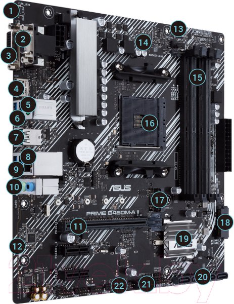 Изображение товара Материнская плата Asus Prime B450M-A II