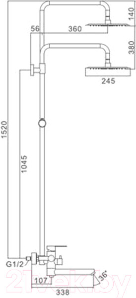 Изображение товара Душевая система со смесителем Frap F24801