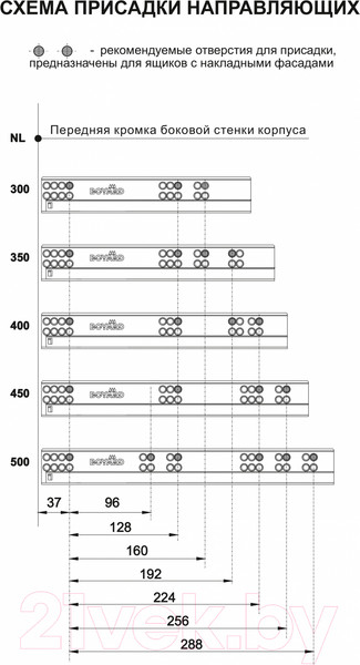 Изображение товара Комплект направляющих мебельных Boyard DB8982Zn/450