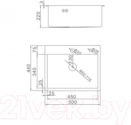 Изображение товара Мойка кухонная Gerhans K35044