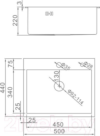 Изображение товара Мойка кухонная Gerhans K35044B (графит)