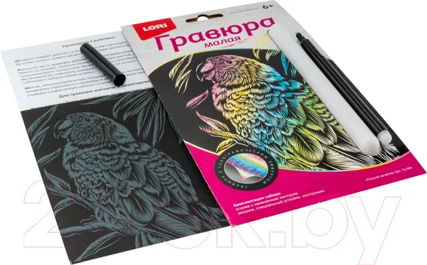 Изображение товара Гравюра Lori Попугай на ветке / Гр-594