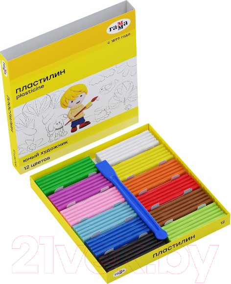Изображение товара Пластилин ГАММА Юный художник / 280045 (12цв)
