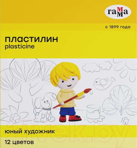 Изображение товара Пластилин ГАММА Юный художник / 280045 (12цв)