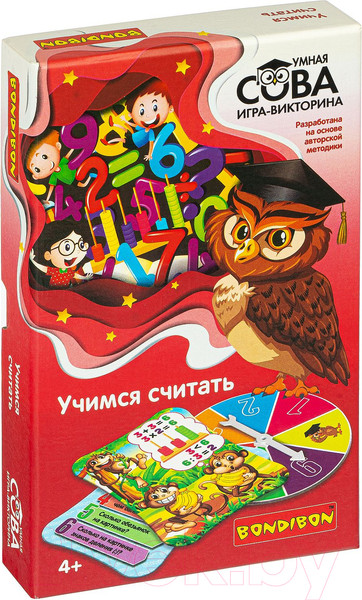 Изображение товара Настольная игра Bondibon Умная сова. Учимся считать / ВВ4006
