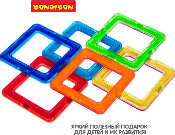 Изображение товара Конструктор магнитный Bondibon Магнитоформы 6 деталей / ВВ4398
