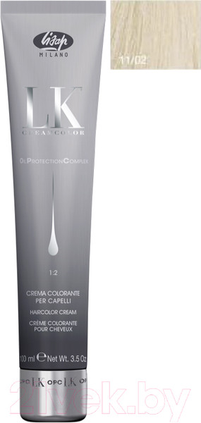 Изображение товара Крем-краска для волос Lisap Oil Protection Complex 11/02 (100мл, очень светлый блондин натуральный пепельный экстра)