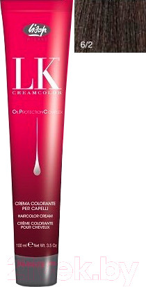 Изображение товара Крем-краска для волос Lisap Oil Protection Complex 6/2 (100мл, темный блондин пепельный)